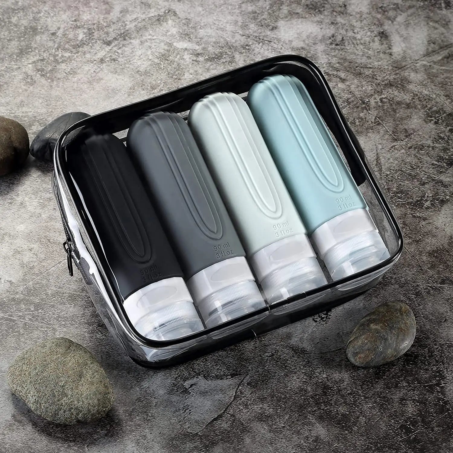 Silicone Travel Cosmetics Bottles with Case