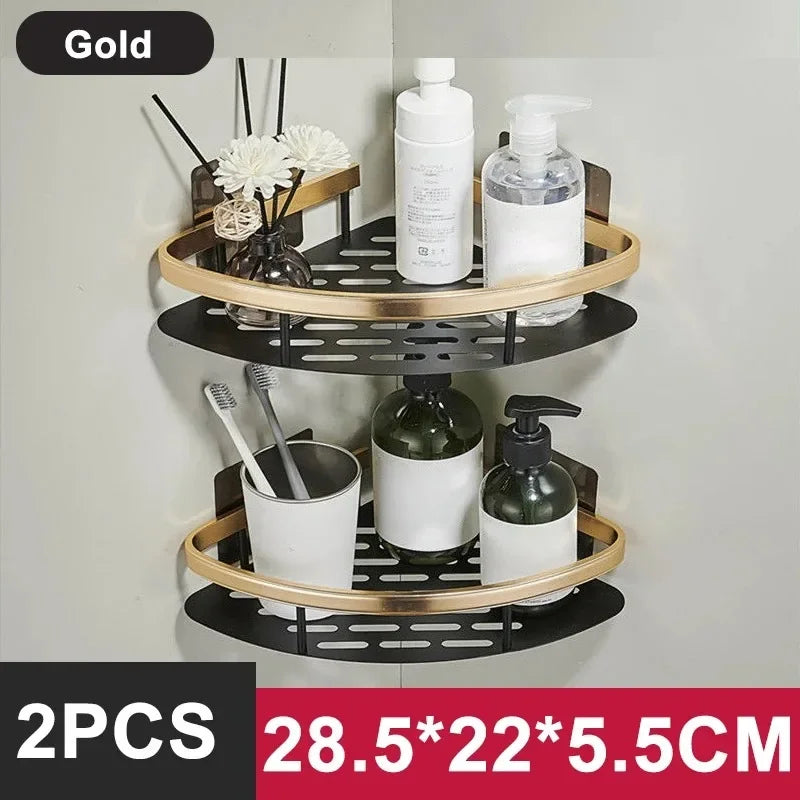Bathroom Storage Organizer Aluminum Alloy Shelf Rack