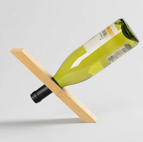 Floating Wooden Wine Bottle Stand