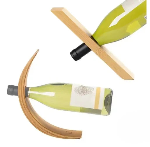 Floating Wooden Wine Bottle Stand