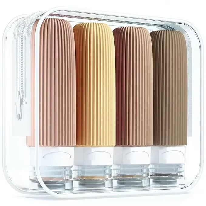 Silicone Travel Cosmetics Bottles with Case