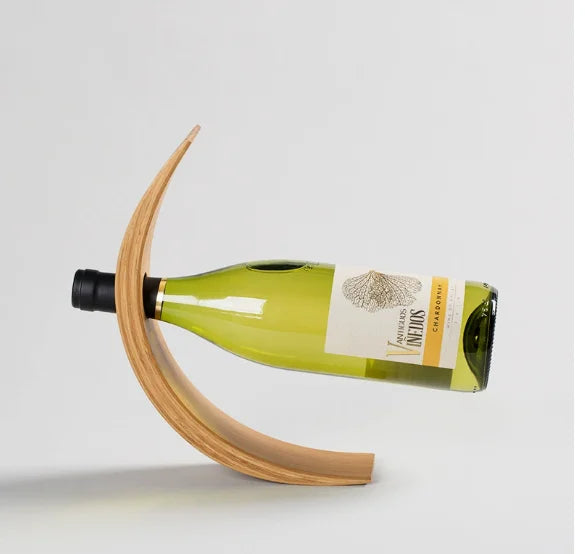 Floating Wooden Wine Bottle Stand
