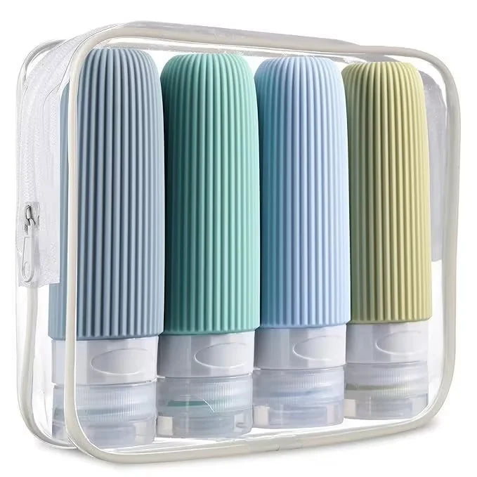 Silicone Travel Cosmetics Bottles with Case