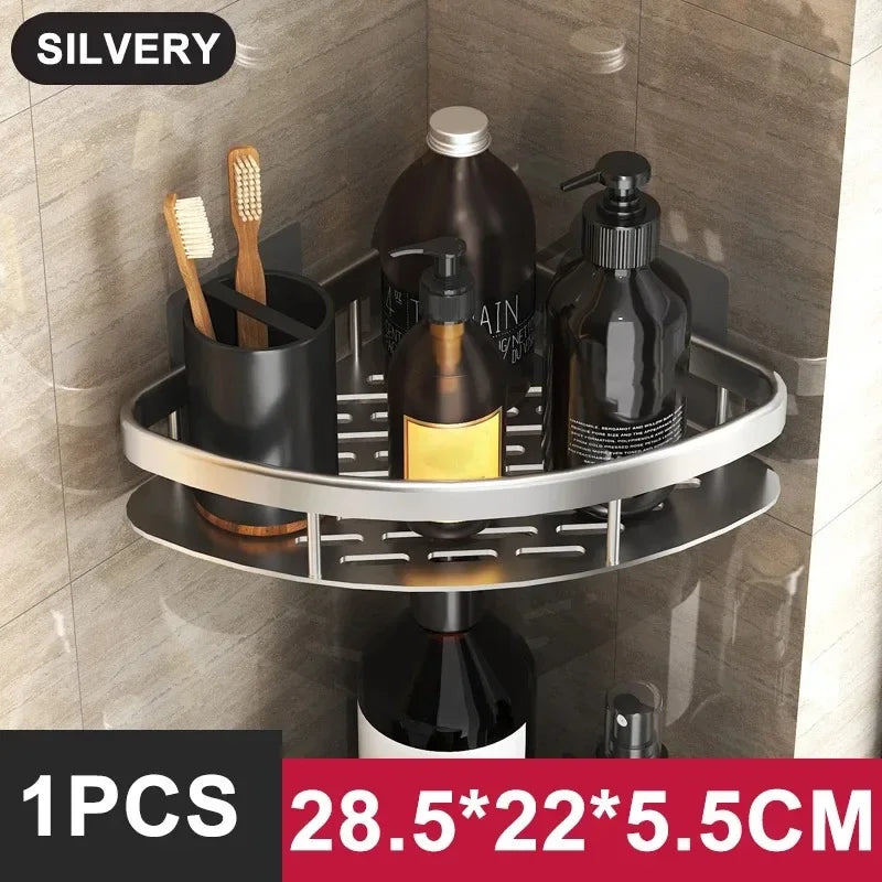Bathroom Storage Organizer Aluminum Alloy Shelf Rack