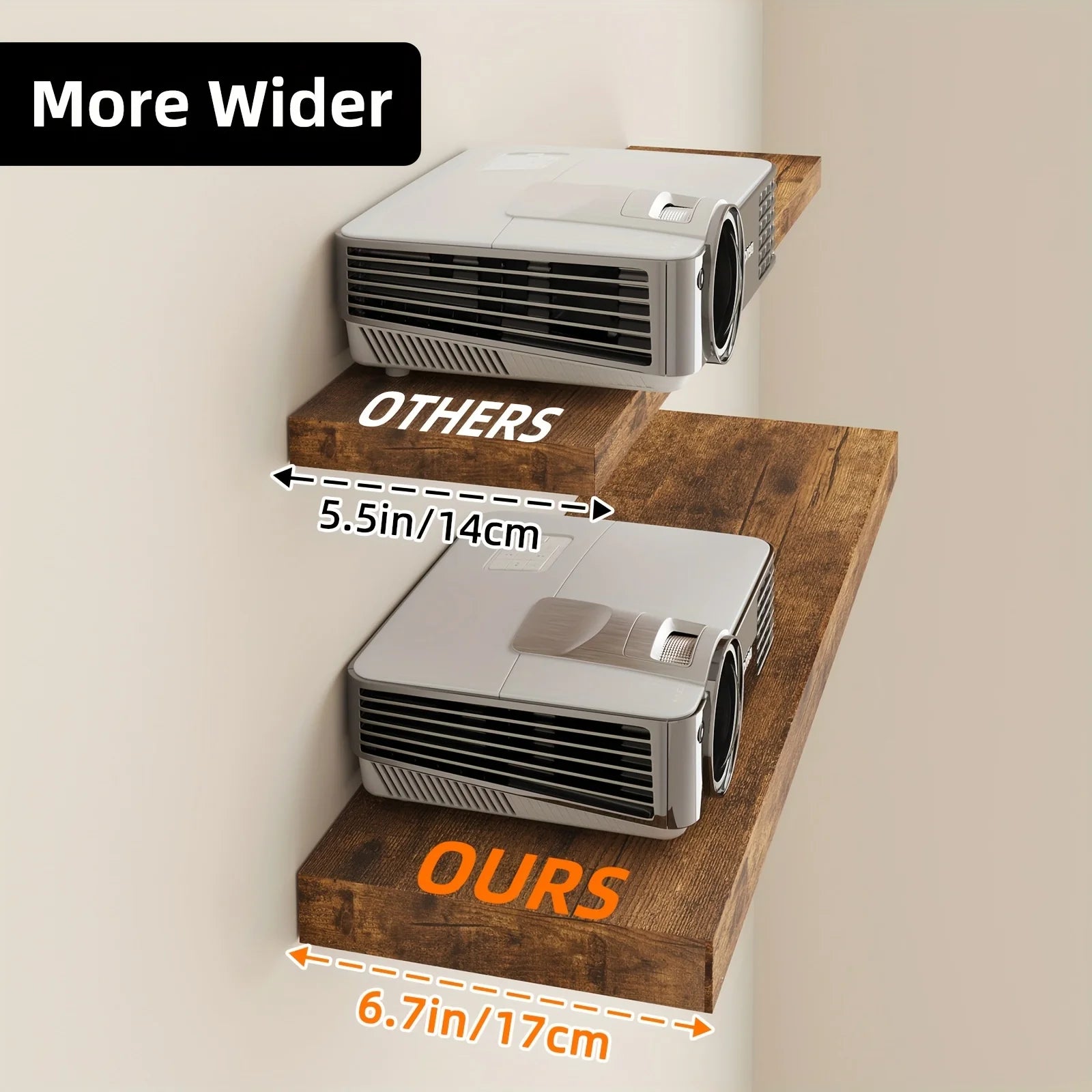 Floating Wooden Wall-Mounted Shelves- TOMNK 2/4/6pcs Set