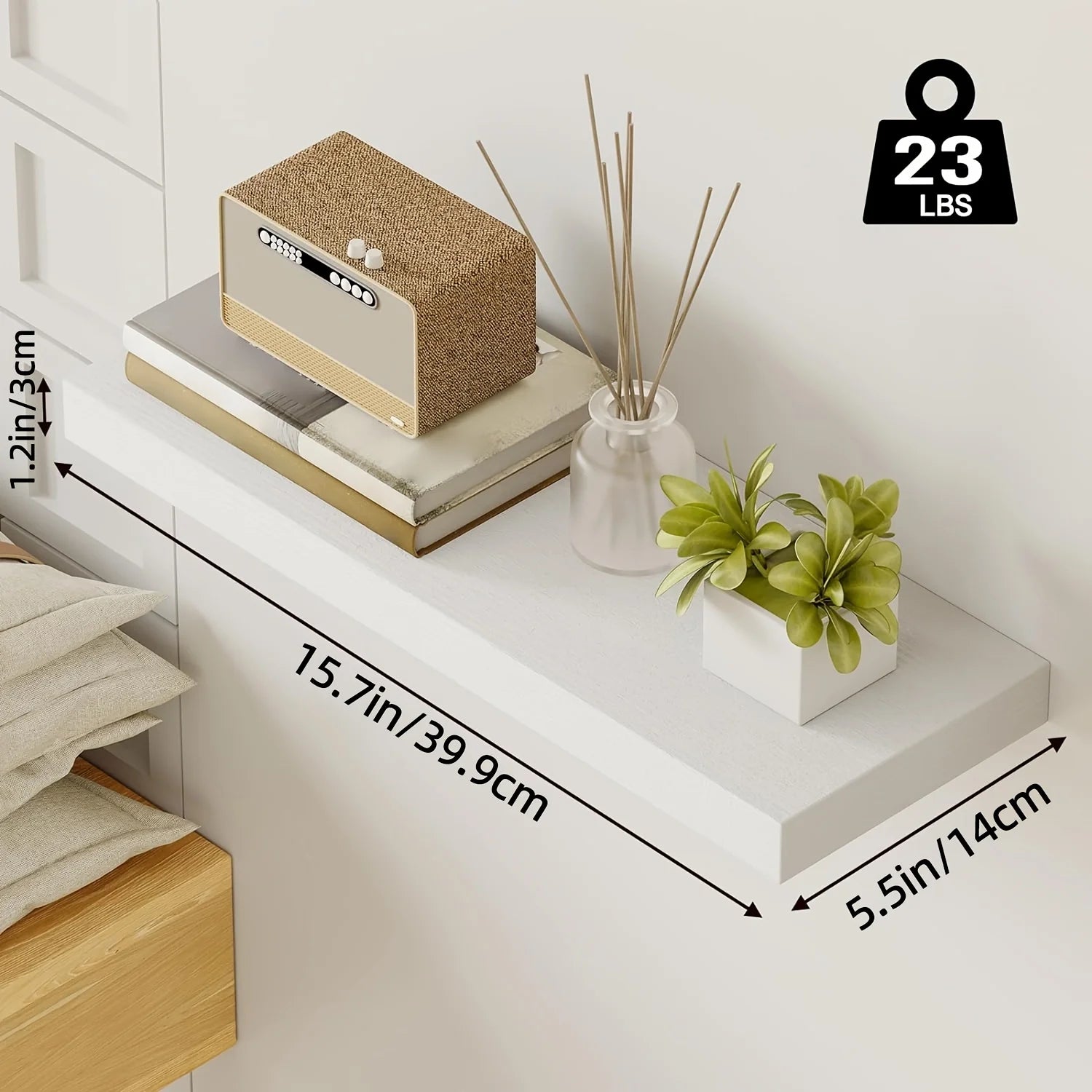 Floating Wooden Wall-Mounted Shelves- TOMNK 2/4/6pcs Set