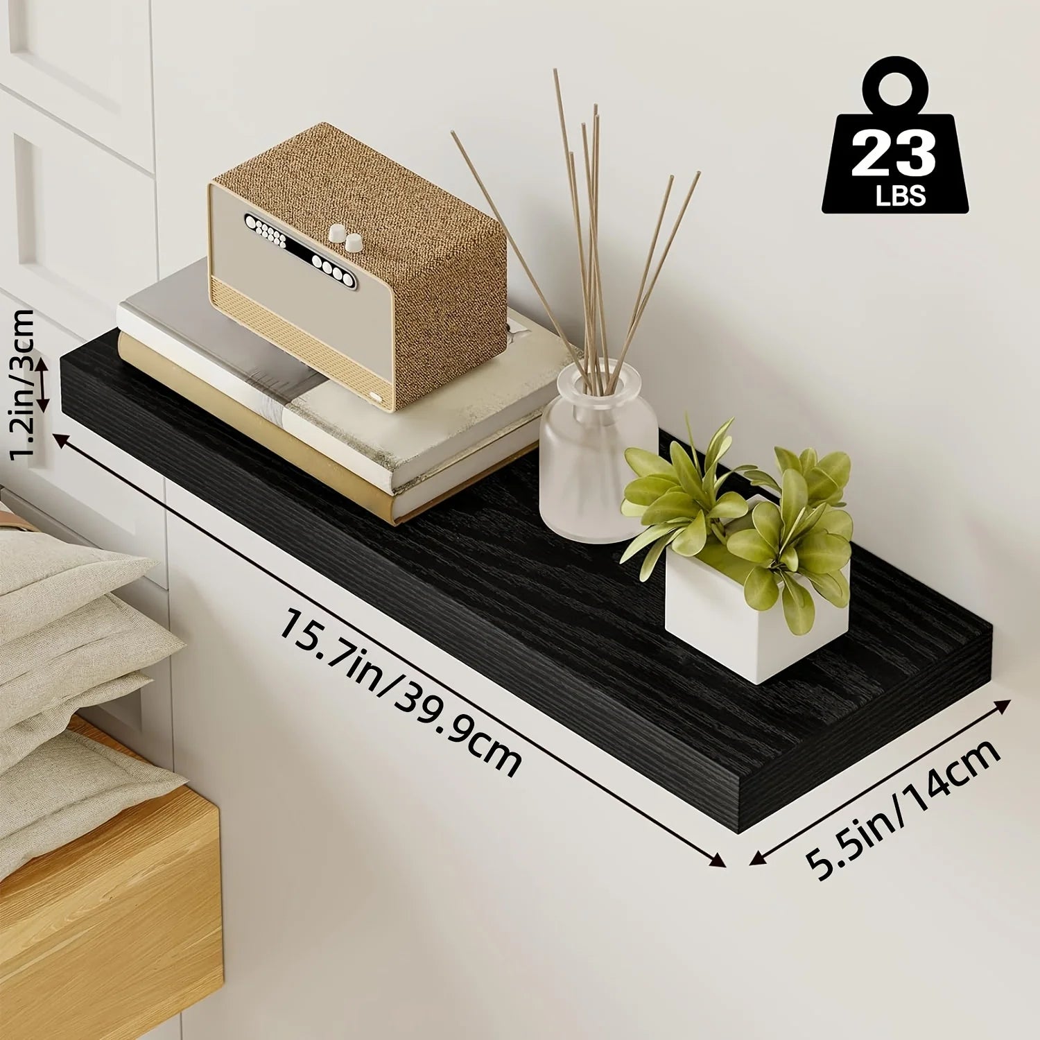 Floating Wooden Wall-Mounted Shelves- TOMNK 2/4/6pcs Set