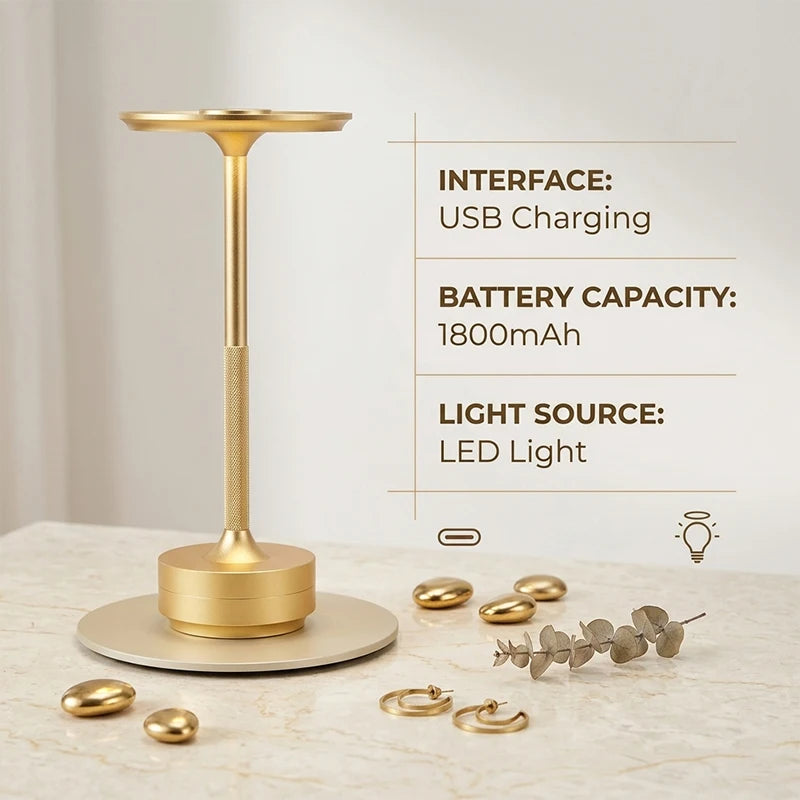 Portable LED Desk Lamp with Touch Response - Rechargeable