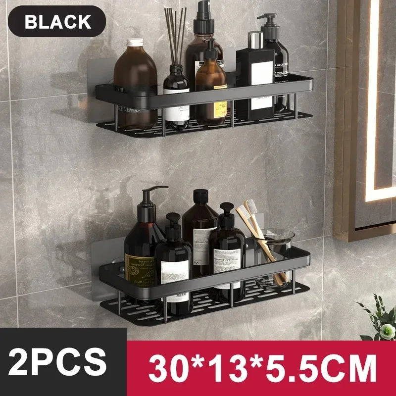 Bathroom Storage Organizer Aluminum Alloy Shelf Rack