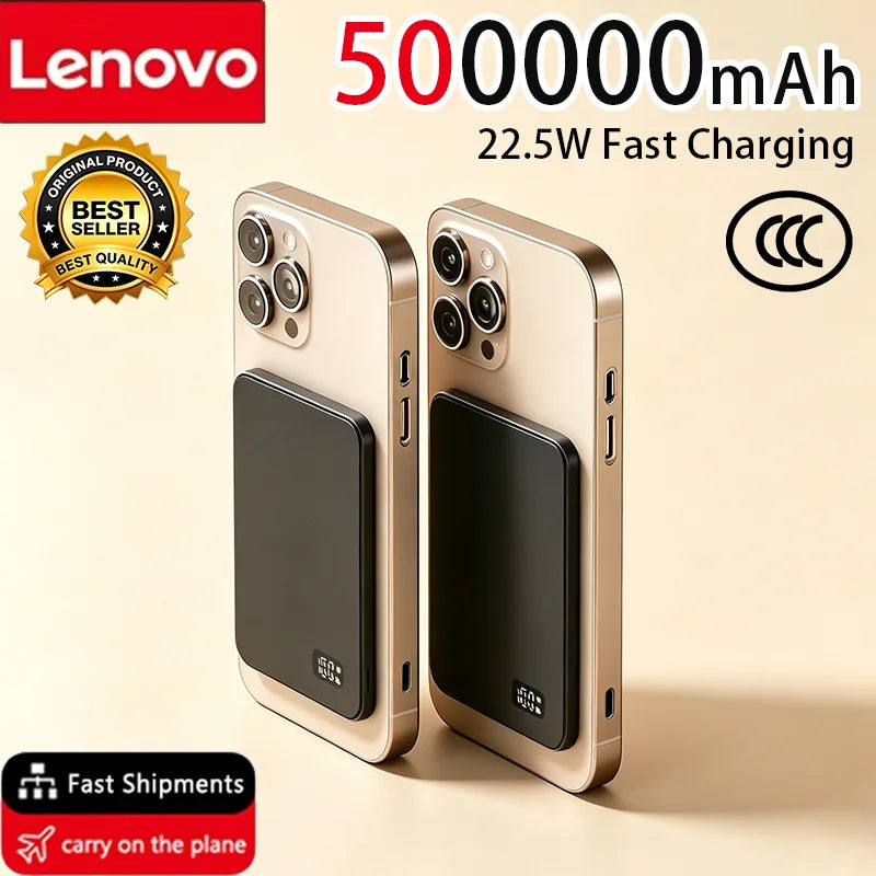 Lenovo Magnetic Lightweight Wireless Power Bank Fast Charging Magsafe External Battery - iPhone/Android