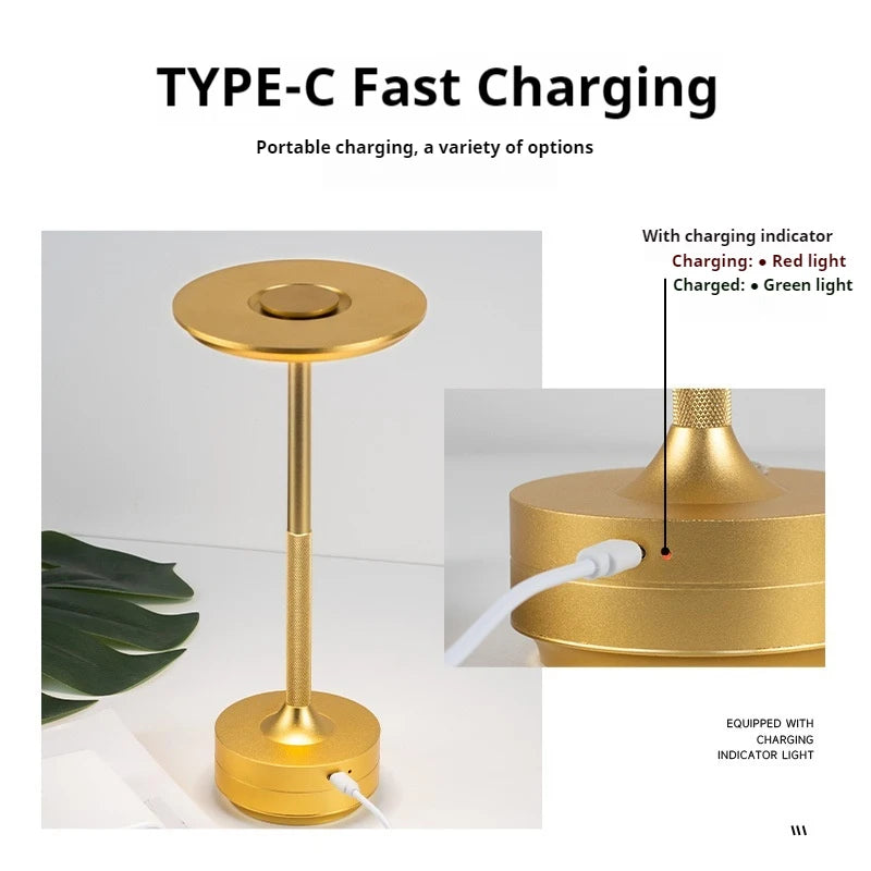 Portable LED Desk Lamp with Touch Response - Rechargeable