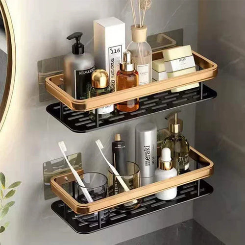 Bathroom Storage Organizer Aluminum Alloy Shelf Rack